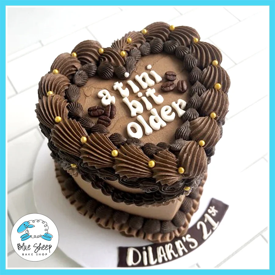 A Tini Bit Older Heart Birthday Cake - Espresso Martini