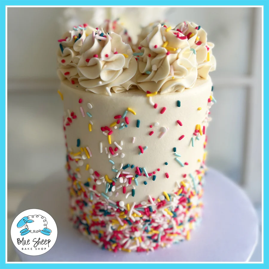 Classic Vanilla Sprinkle Birthday Cake