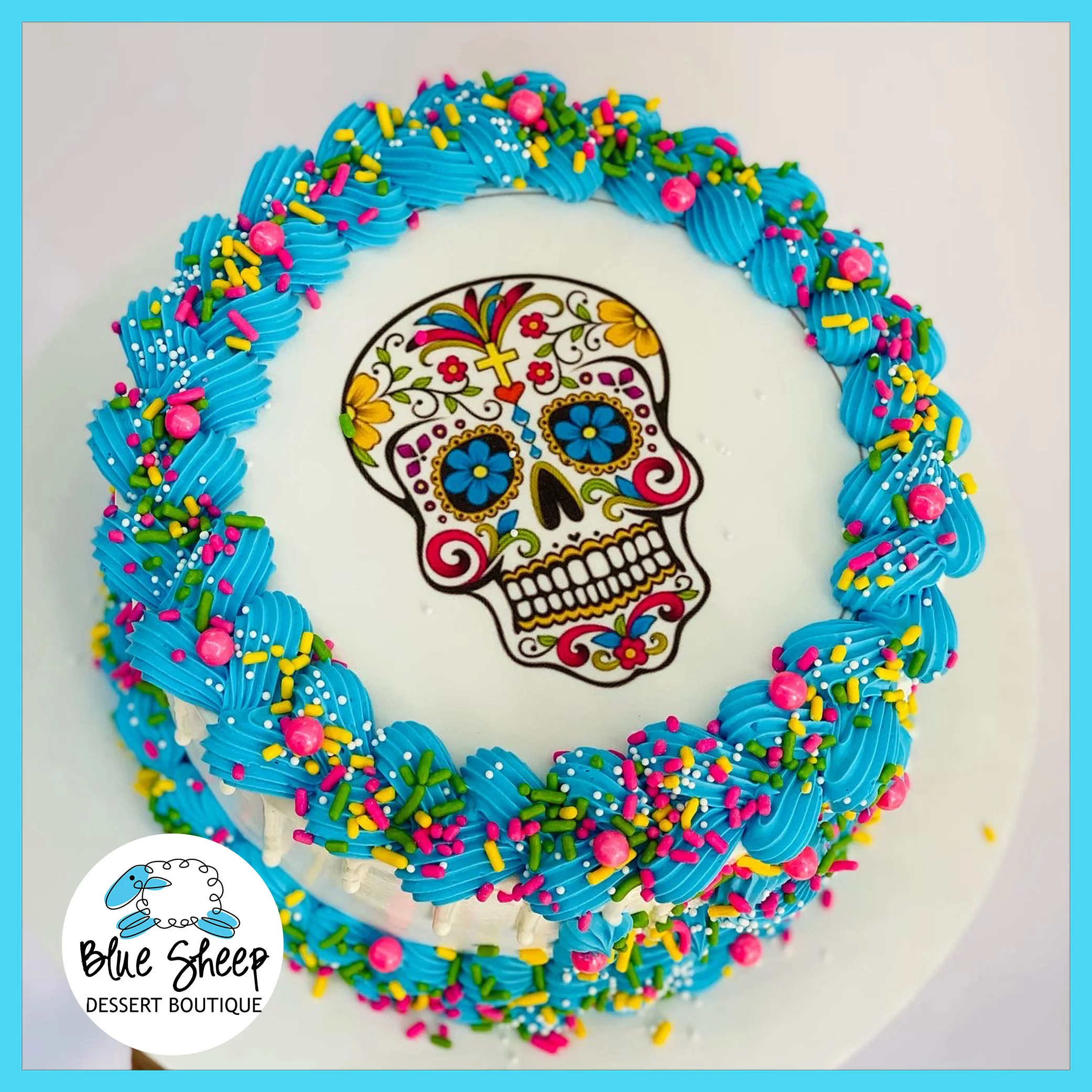 Day of the Dead Ice Cream Cake