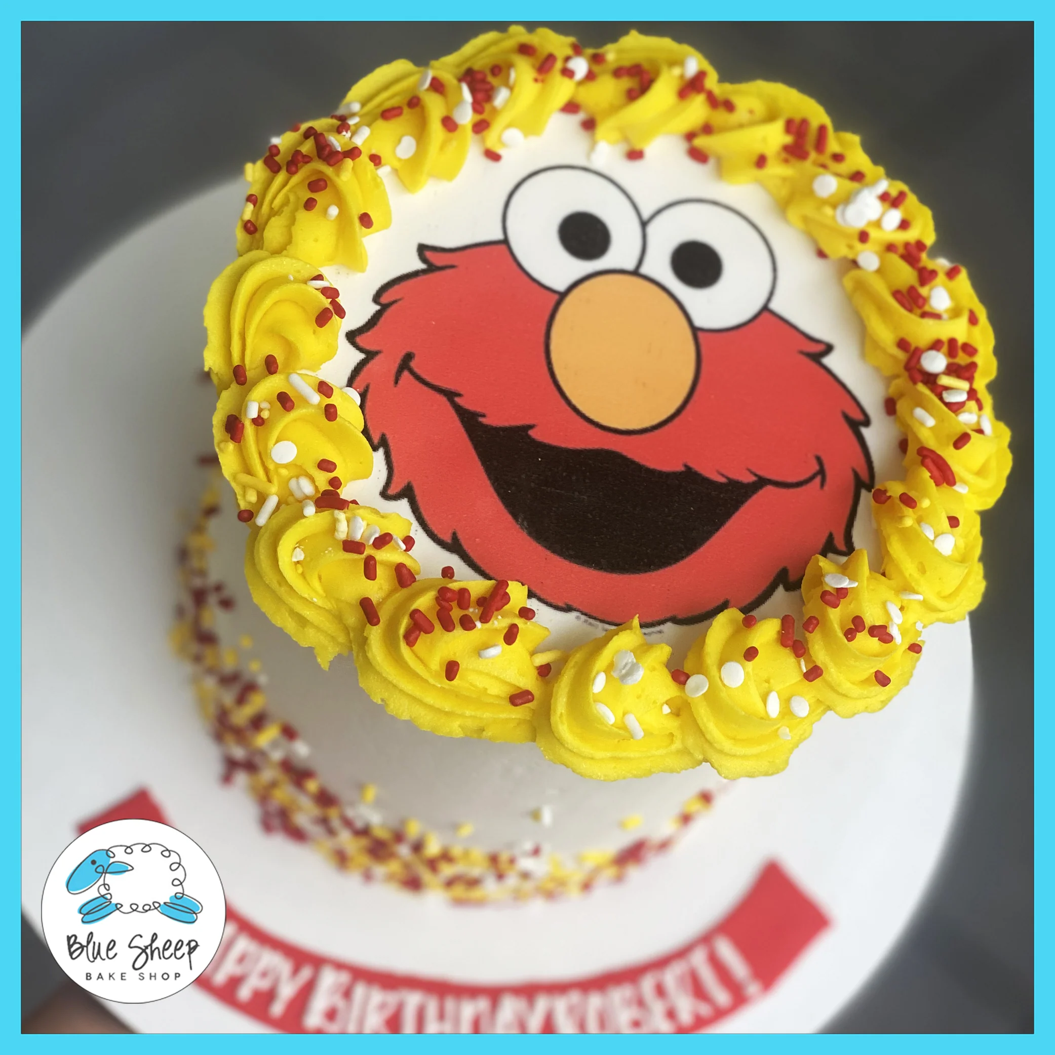 Elmo To Go Birthday Cake