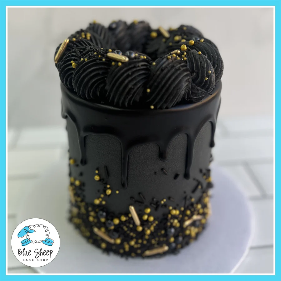Gold & Black Midnight Diva Birthday Cake