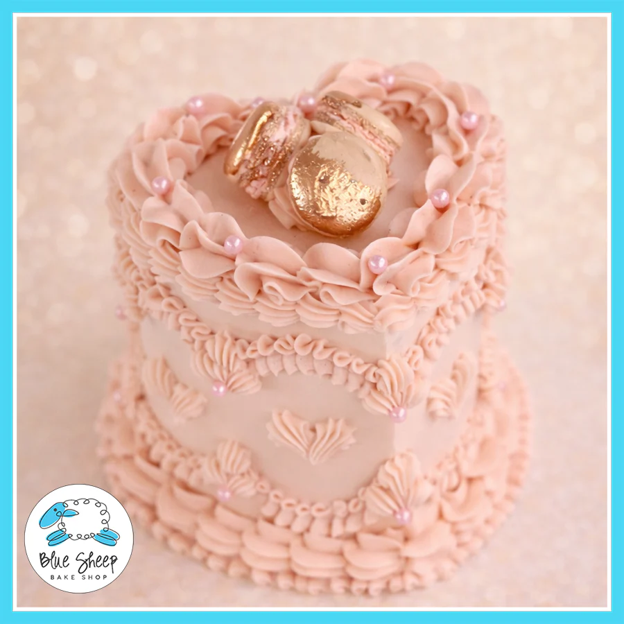Heart Shaped Vintage Buttercream Birthday Cake - Image 2
