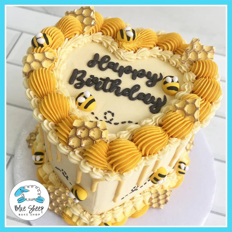 Honey Bee Heart Cake