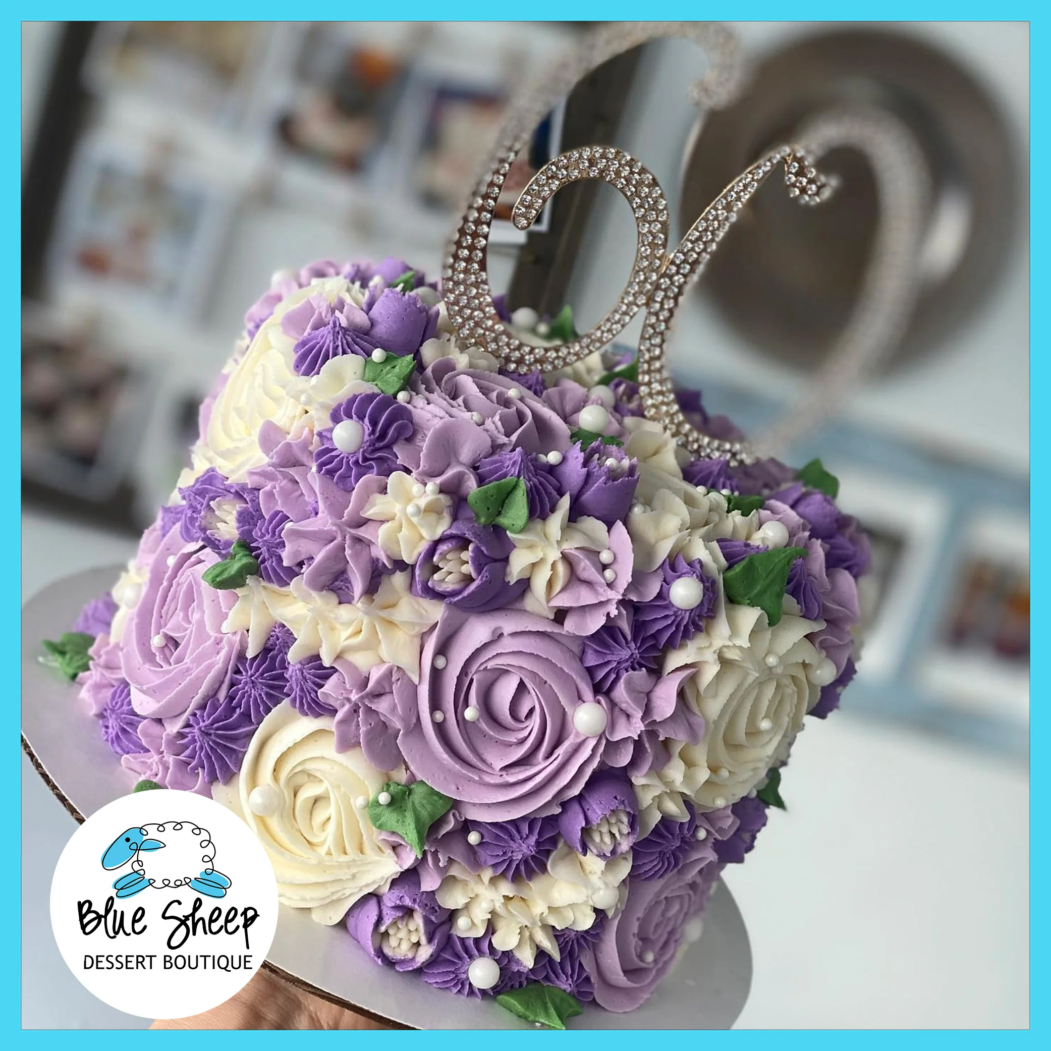 Lavender & Purple Textures To Go Birthday Cake