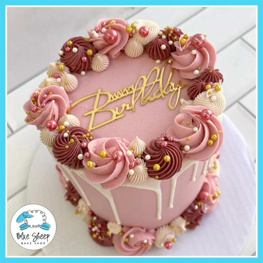 Mauve Elegance Birthday Cake