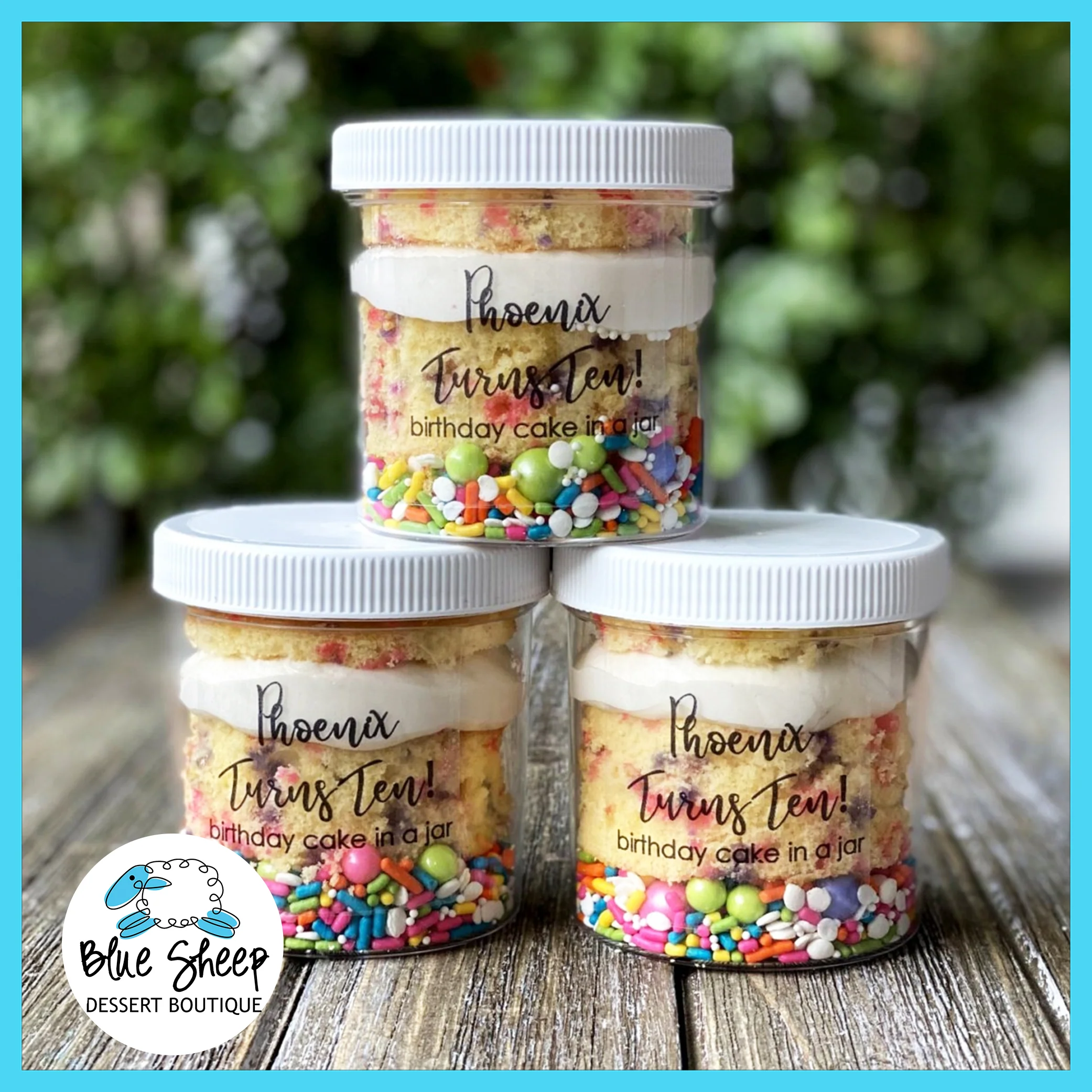 12 Personalized Cake Jar Party Favors (7 days lead time required)