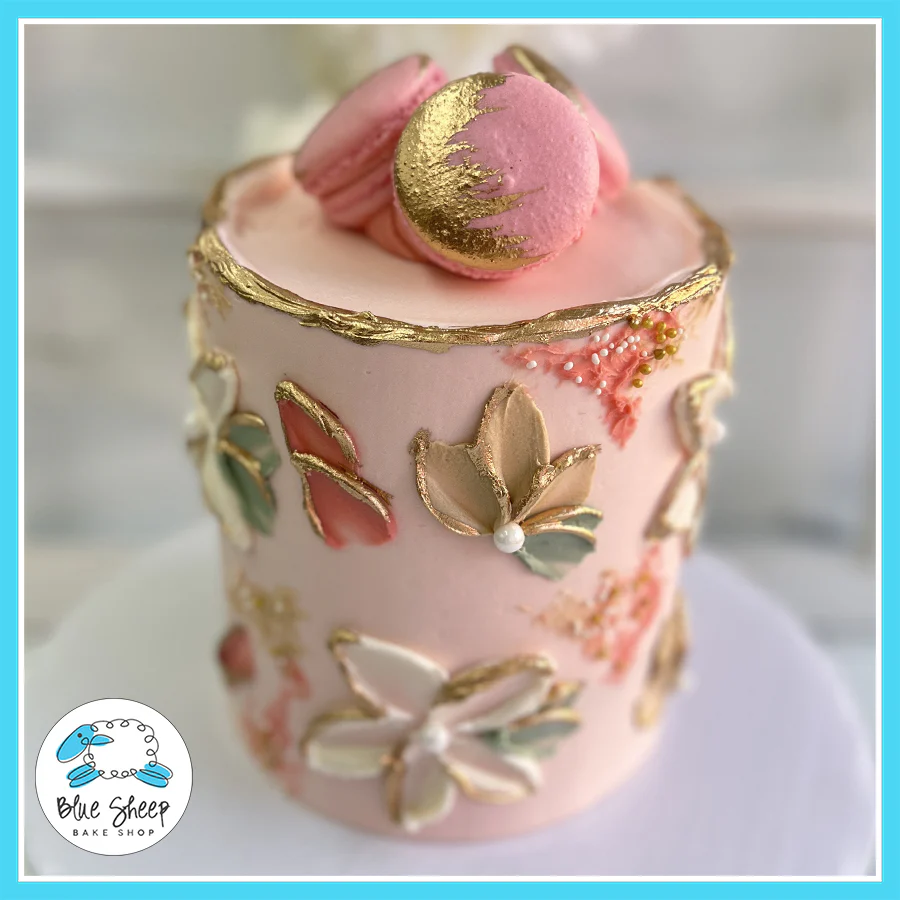 Pink Blushing Wildflowers Birthday Cake