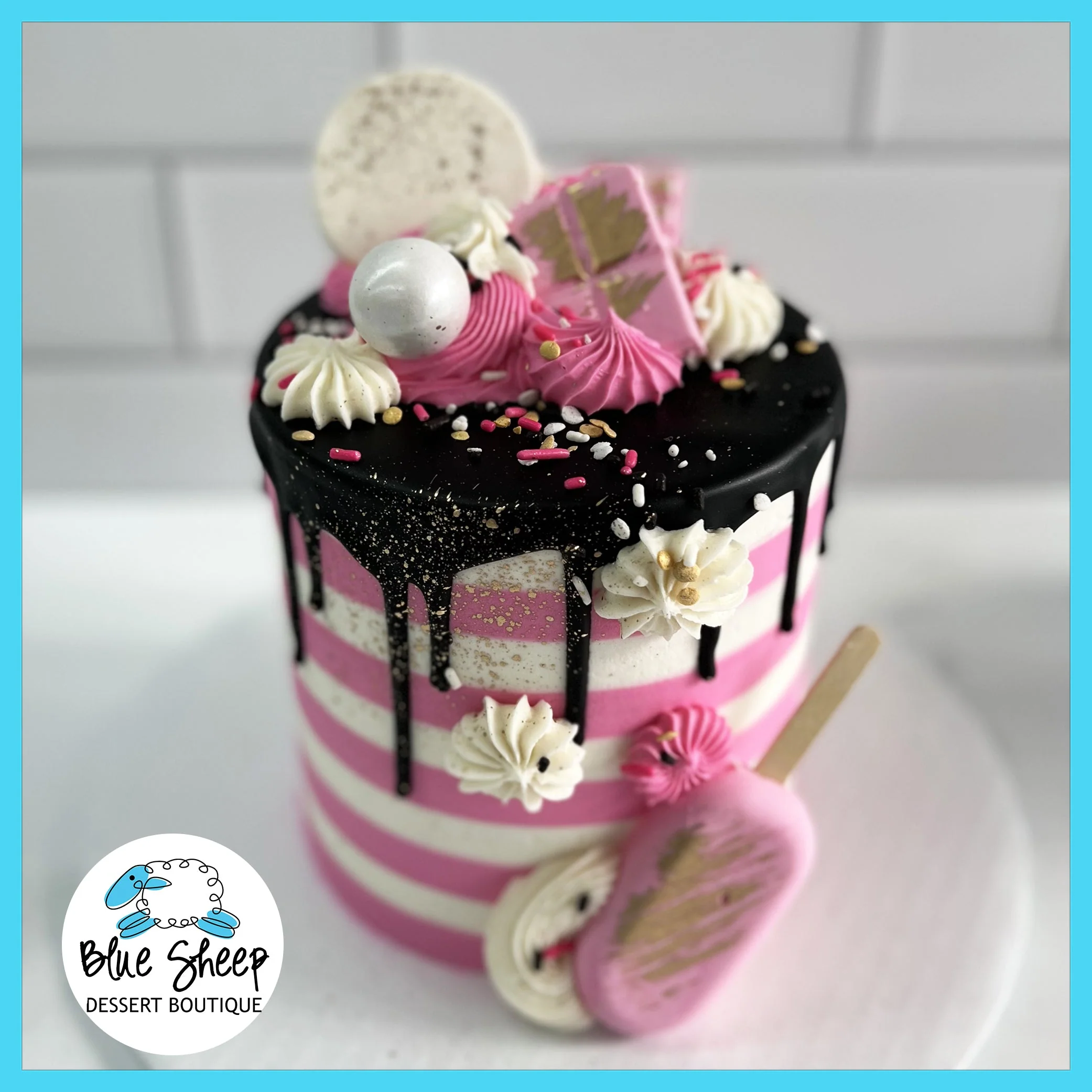 Poppin' in Pink Birthday Cake - Gluten Free