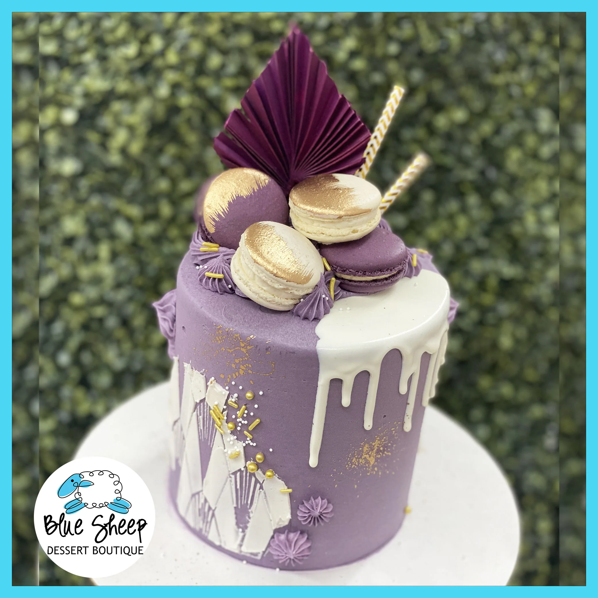 Royal Plum Art Deco Birthday Cake