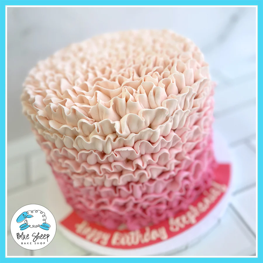 Ruffle Buttercream Birthday Cake