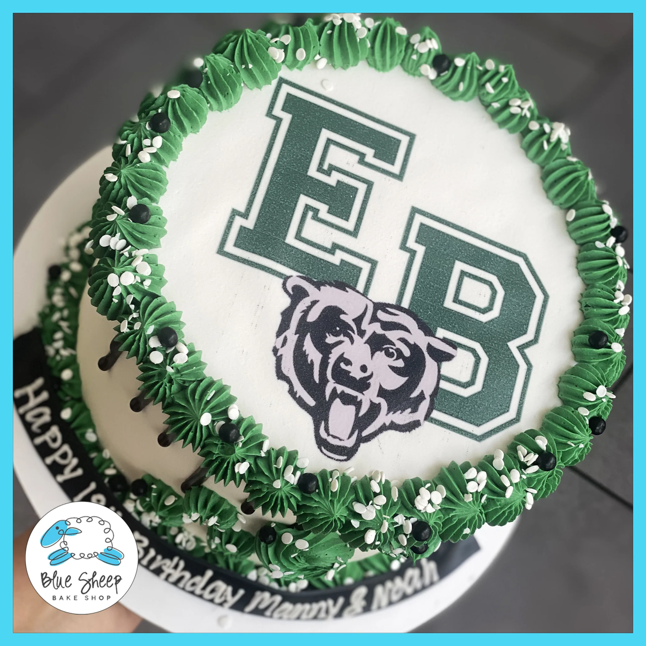 School Logo Printed Image Graduation Cake