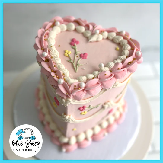 Wildflower Heart Birthday Cake